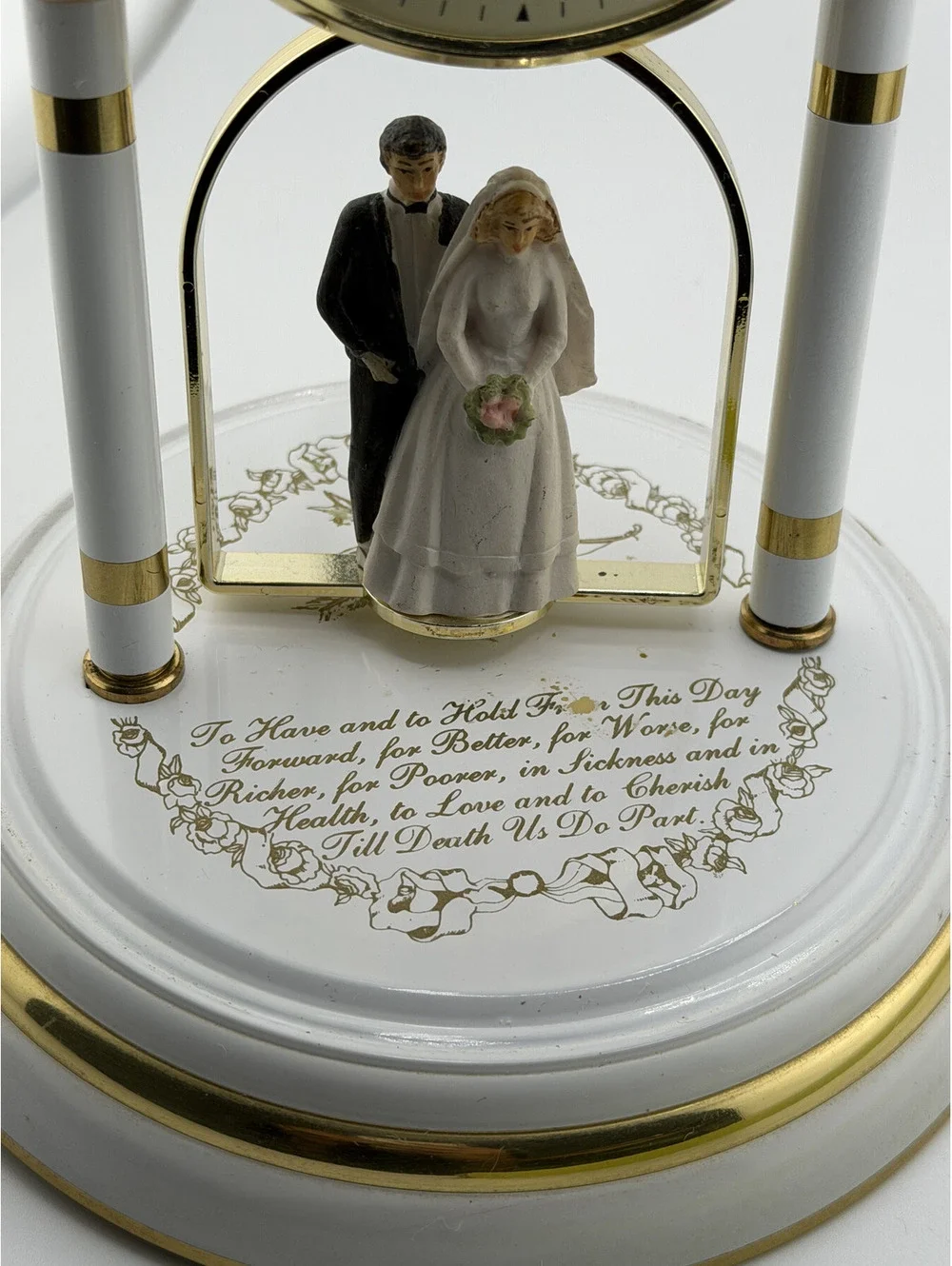 Vintage Haller W. Germany Quartz Wedding Anniversary glass Dome Clock working